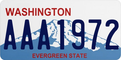 WA license plate AAA1972