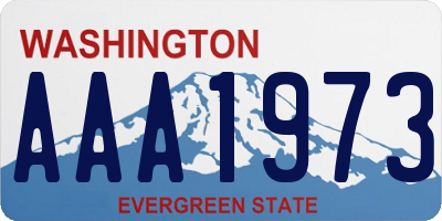 WA license plate AAA1973