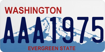 WA license plate AAA1975