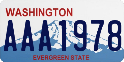 WA license plate AAA1978