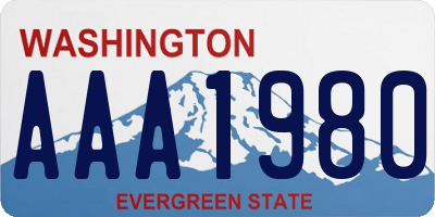 WA license plate AAA1980