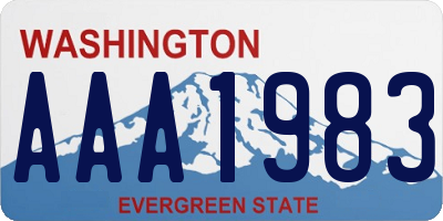 WA license plate AAA1983