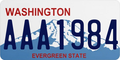 WA license plate AAA1984