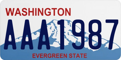 WA license plate AAA1987