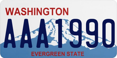 WA license plate AAA1990