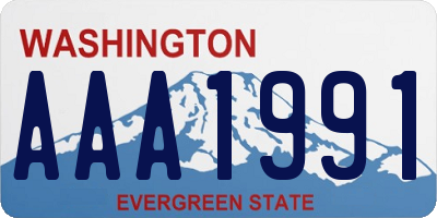 WA license plate AAA1991