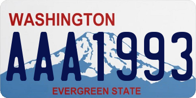 WA license plate AAA1993