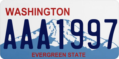 WA license plate AAA1997