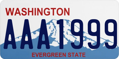 WA license plate AAA1999