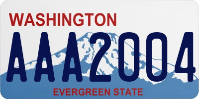 WA license plate AAA2004
