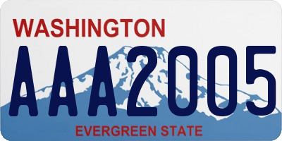 WA license plate AAA2005