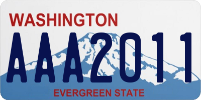 WA license plate AAA2011