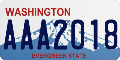 WA license plate AAA2018