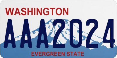 WA license plate AAA2024