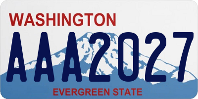 WA license plate AAA2027