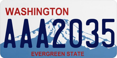 WA license plate AAA2035