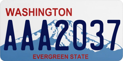 WA license plate AAA2037