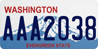WA license plate AAA2038
