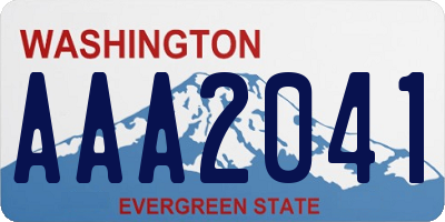 WA license plate AAA2041