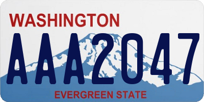 WA license plate AAA2047