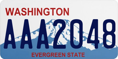 WA license plate AAA2048