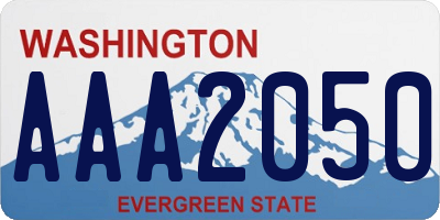 WA license plate AAA2050