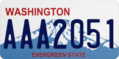 WA license plate AAA2051