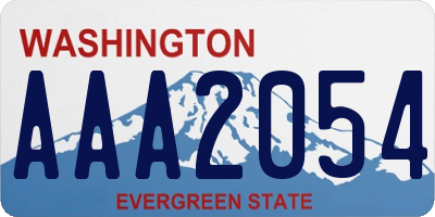 WA license plate AAA2054