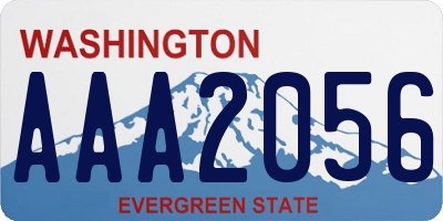 WA license plate AAA2056