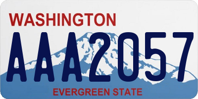 WA license plate AAA2057