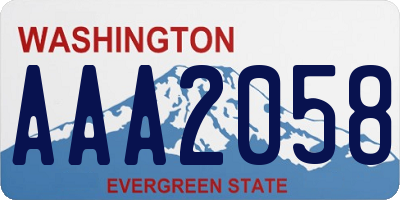 WA license plate AAA2058