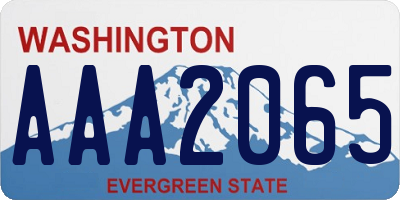 WA license plate AAA2065