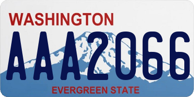 WA license plate AAA2066