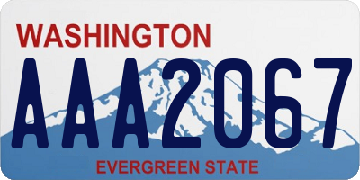 WA license plate AAA2067