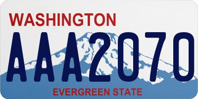 WA license plate AAA2070