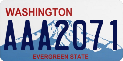 WA license plate AAA2071