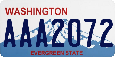 WA license plate AAA2072