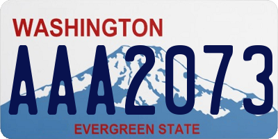 WA license plate AAA2073