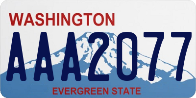 WA license plate AAA2077