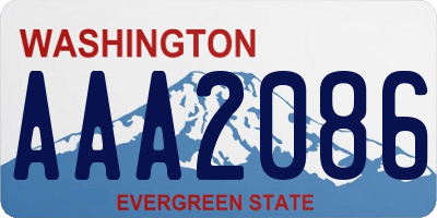 WA license plate AAA2086