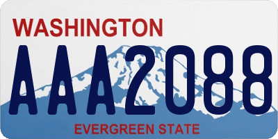 WA license plate AAA2088