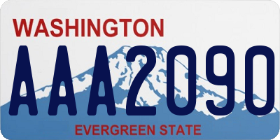 WA license plate AAA2090