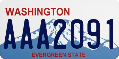 WA license plate AAA2091