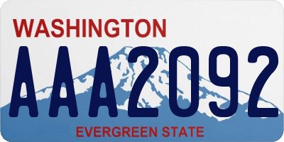 WA license plate AAA2092