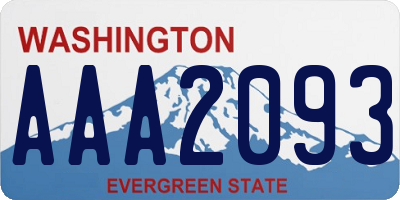 WA license plate AAA2093