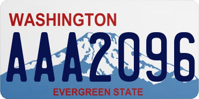 WA license plate AAA2096