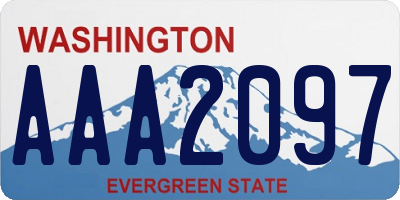 WA license plate AAA2097