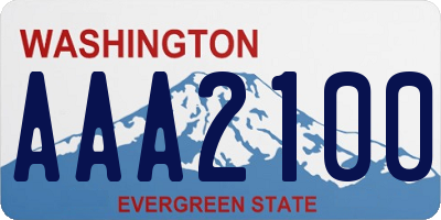 WA license plate AAA2100