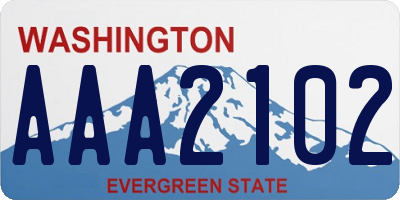 WA license plate AAA2102