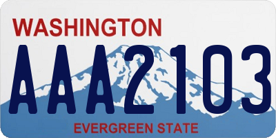 WA license plate AAA2103